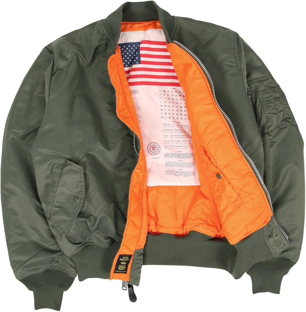 Alpha Industries Ma 1 Blood Chit Bomber Flight Jacket Fighter Pilot Flight Jacket At Amazon Men S Clothing Store Outerwear