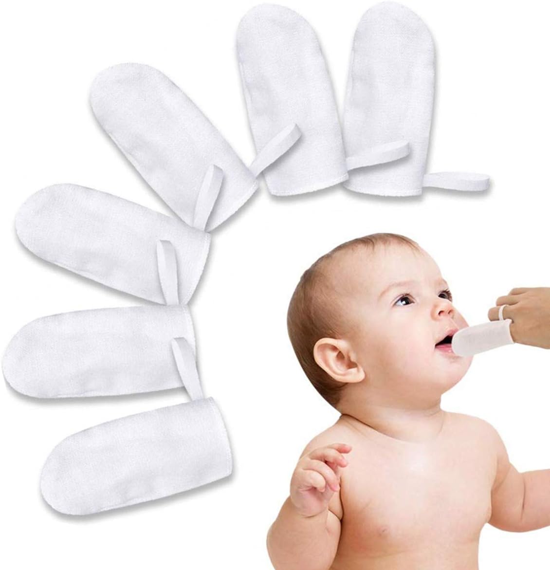 12 Pcs Baby Finger Toothbrush Soft Safe Oral Massage Toothbrush Tongue Cleaner Brushes for Newborn Infant Toddlers Kids Baby