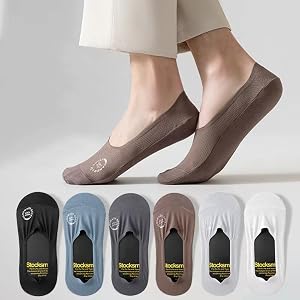 Ultra Thin Liner Socks Summer Non Slip No Show Socks Womens and Men Lightweight Breathable 4 Pair Packs