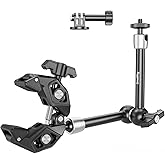 SMALLRIG Magic Arm Clamp Kit, Camera Mount Articulating Friction Arm w Super Clamp, w 1/4"-20 Screw and Thread Hole, for Camera, Light, Monitor, Webcam or Action Camera 1.5kg, for Table, Tube