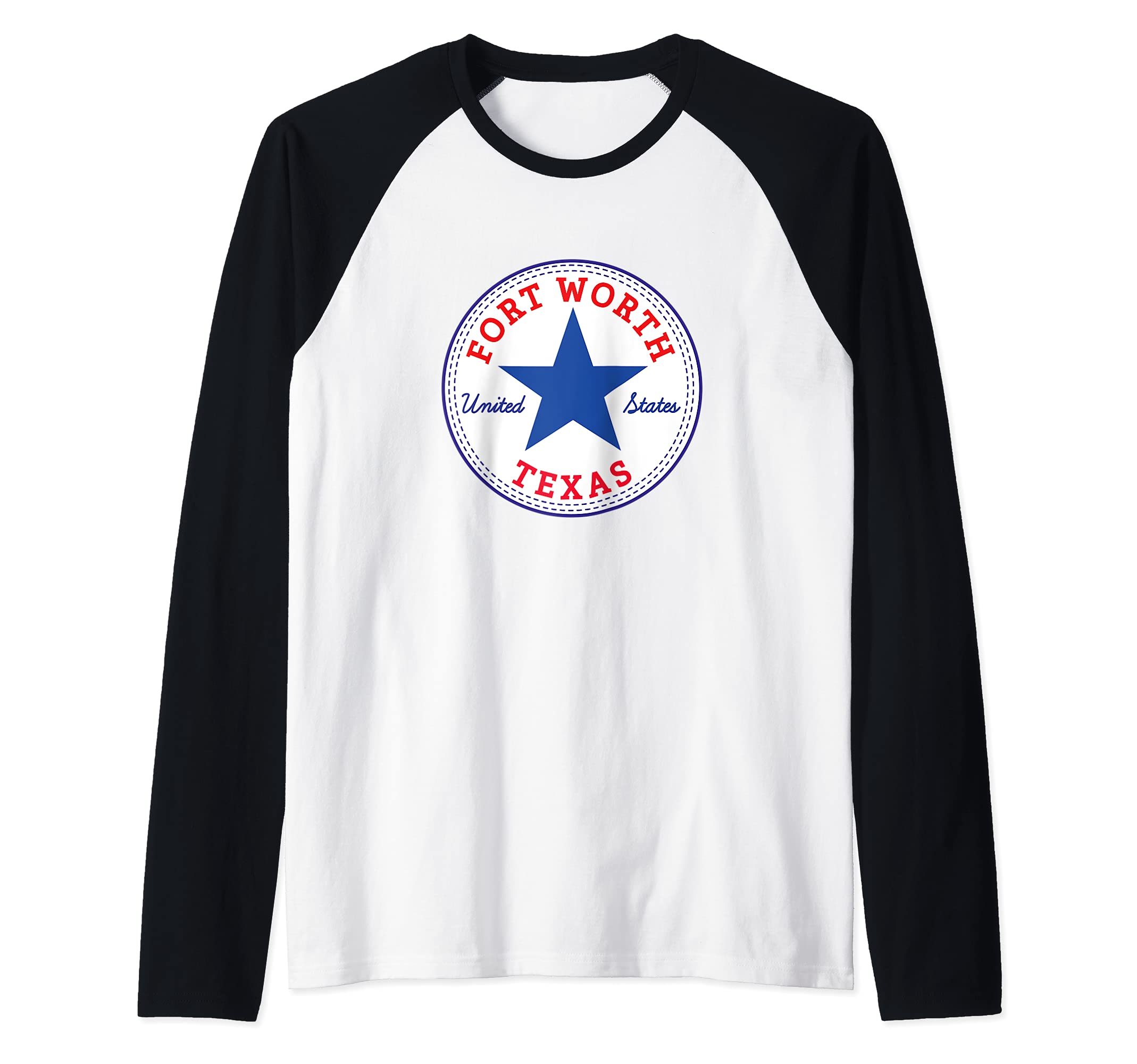 Fort Worth Texas United States of America USA Skater Outfit Raglan Baseball Tee