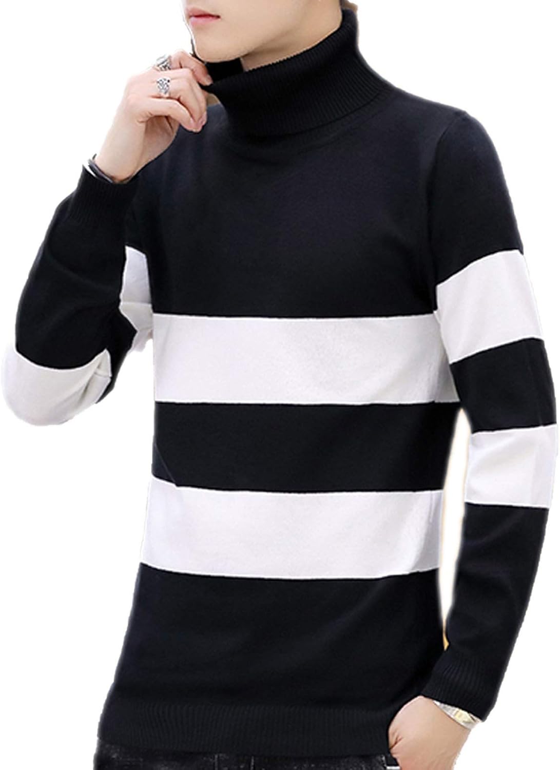 Pinkstar Men's Sweater Pullover Men Pull Men's Turtleneck Sweater