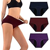 Women’s Leak-Resistant Cotton Underwear - Soft Stretch High-Waist Briefs Multipack for Everyday Freshness & Comfort
