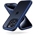 Mobnano Compatible with iPhone 15 Pro Case, with Multicolor Protective Shockproof Bumpers, Crystal Clear Not Yellowing Anti-Scratch Hard PC Back & Soft Silicone TPU Frame Cover - Dark Blue/Black