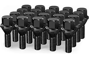 dynofit 12x1.25 OEM/Stock Wheel Lug Bolts, 20pcs ET 19mm Hex 28mm Shank for 2018-2024 Je-ep Compass 2014-2013 Cherokee 2015-2017 Chrysler 2013-2016 Dodge Dart Solid Chrome Studs Set