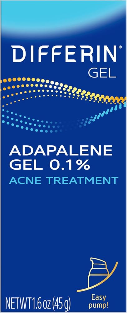 Differin Acne Retinoid Treatment Gel, 0.1% Adapalene, 45g Pump | 90-Day Supply Pump, Over-The-Counter Retinoid, Clears Breako