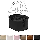 Hazreko Luxury Silk Purse Organizer for Picotin18 - Silky Smooth Handbag Insert with Hidden Zipper, Lightweight and Supportive Tote Shaper for Elegant Storage(Black)