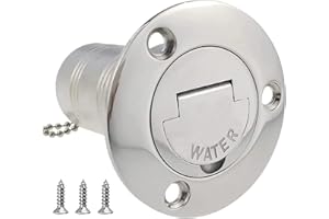 ISURE MARINE 1-1/2"(38mm) Boat Gas/Fuel/Diesel/Water/Waste Deck Fill/Filler with Keyless Cap 1-1/2" Marine Mirror- Polished 316 Stainless Steel Hardware for Boat Yacht Caravan