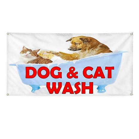 Amazon Com Vinyl Banner Sign Dog Wash With Image Style R