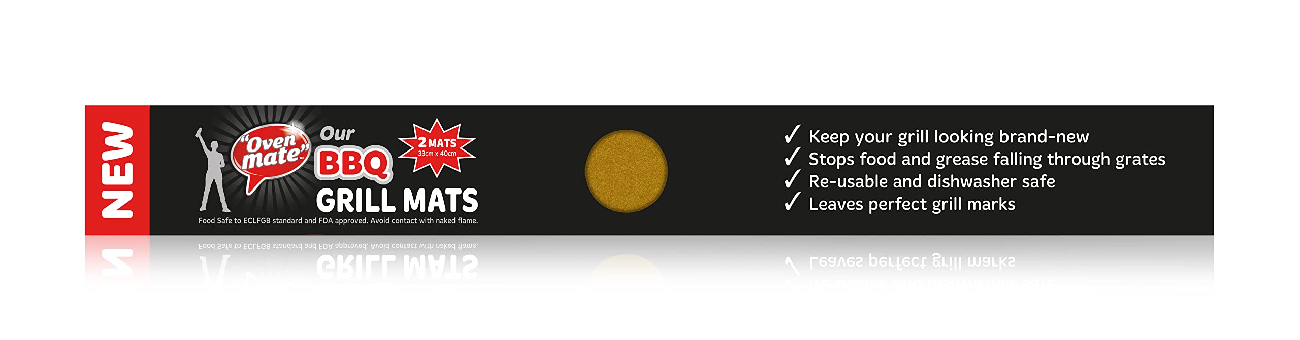 Oven Mate OM BBQ Grill Mats (2) - Non-Stick Reusable Mats | Ultimate Grilling Companion