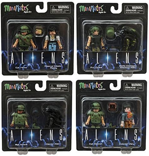 Aliens Minimates Series 1 Complete Set of Four 2-Packs (8 Figures)