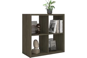 CTESNE【2026 Thick Border Wood】 4 Cube Storage Organizer Bookcase with Anti-Tipping Kits Open Back Shelf (13 * 13 Unit Cell Oa
