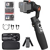 Hohem iSteady Pro 4 Action Camera Gimbal 3-Axis Splashproof Stabilizer for GoPro Hero 13/12/11/10/9/8/7/6/5/4/3,DJI OSMO Action,Insta360 ONE R,Sony RX0,Quick Mounting,14Hrs Runtime