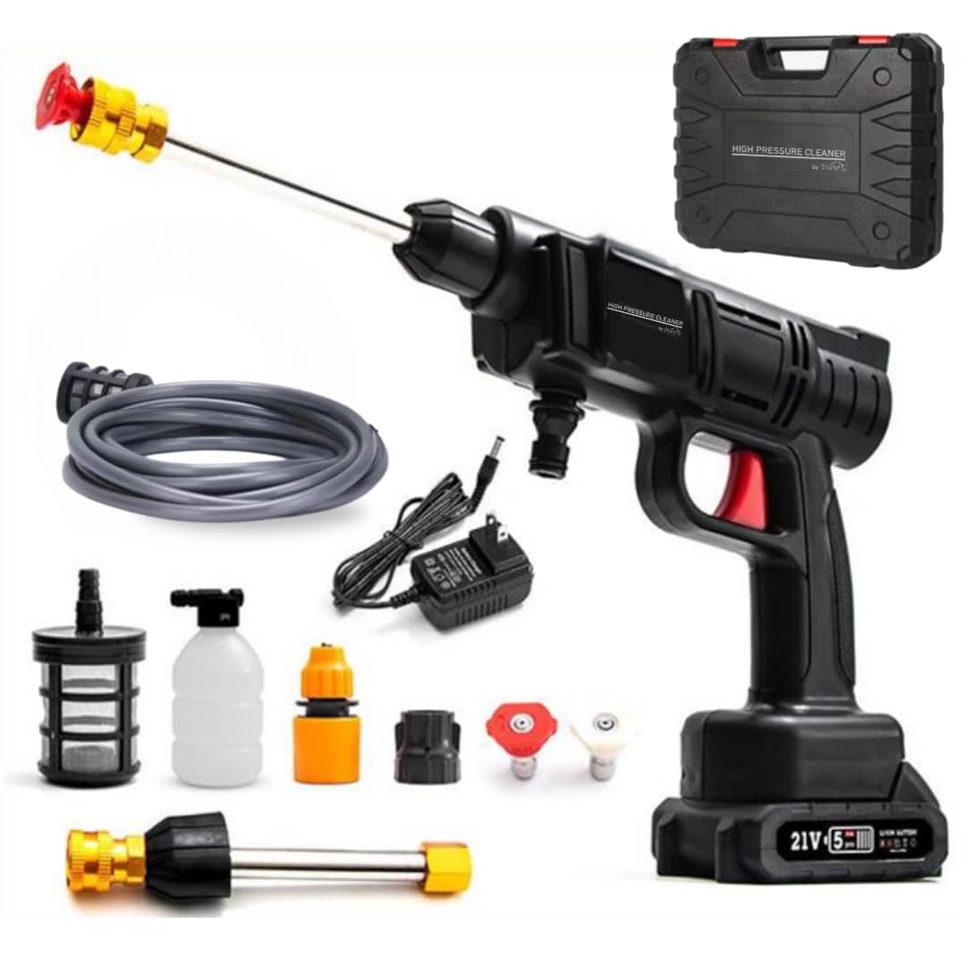 STARLYF High Pressure Cleaner - Cordless Pressure Washer – Portable - 75W Motor, Rechargeable Battery – Car, Patio & Outdoor Cleaning – Easy Setup & Multi-Surface Power Wash