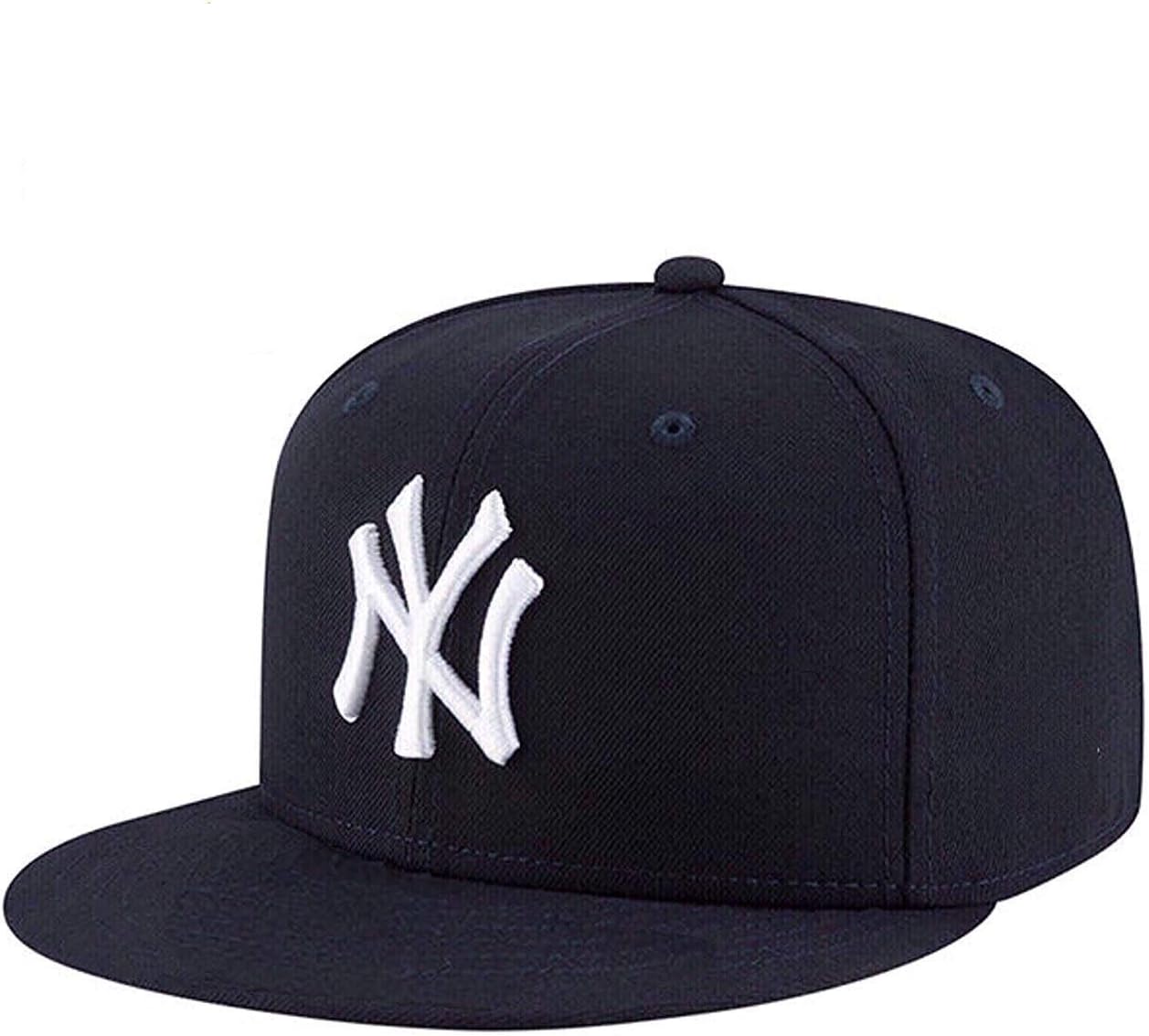 DIGITAL SHOPEE Solid Ny White Hip Hop Cap Boy's Cotton Snapback Baseball (Black & White)