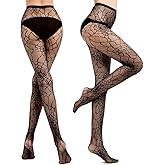 OLYPHAN Witch Spider Web Pantyhose Stockings Spiderweb Gothic Tights Goth Pantyhose Witch Costume Fishnet for Women - Fishnets for Halloween Raves Cosplay