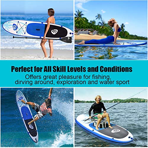 Goplus Inflatable Stand Up Paddle Board Package w/Fin Adjustable Paddle