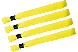 Wristrenyi Cloth Wristbands For Events-100 Pack Yellow Fabric Bracelets Wrist Bands for Concerts Festival Admission Party