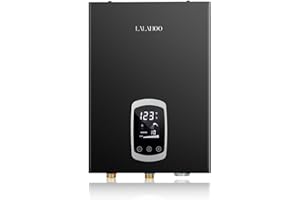 LALAHOO 18kW Tankless Water Heater Electric,240V Electric Water Heater,Self Modulates to Save Energy Use Tankless Water Heater,Black Water Heater for Shower with LED Display,Instant Hot Water Heater