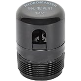 HYDRO MASTER 1-1/2 Inch NPT ABS In-Line Vent, ABS Construction, Black