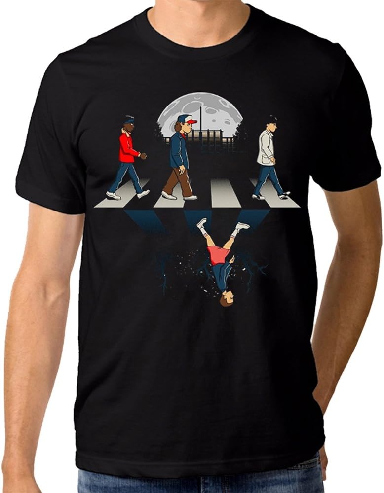 Stranger Things Abbey Road Combo T-Shirt, The Beatles Men's Tee