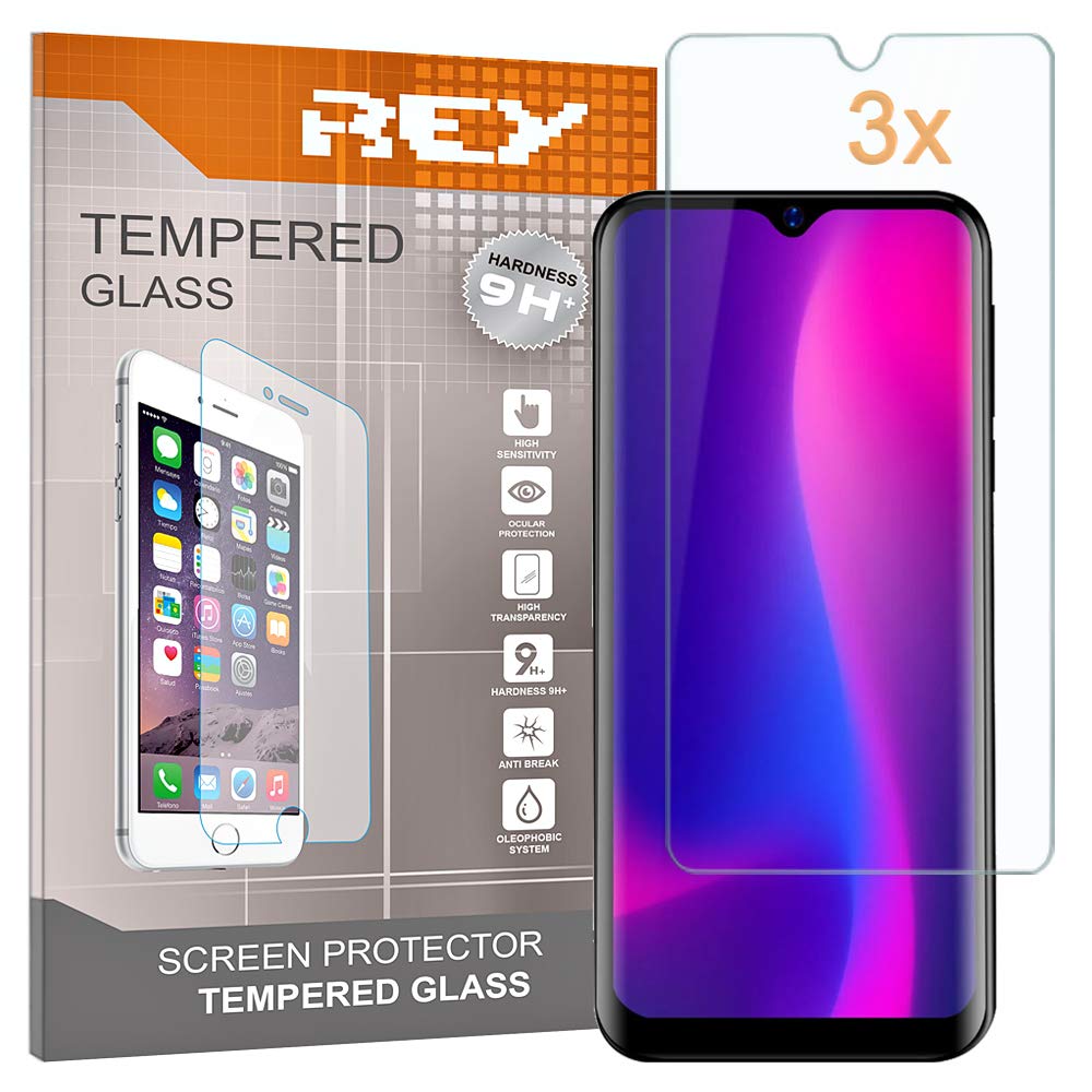 REY Screen Protector for BLACKVIEW A60 - A60 PRO, Tempered Glass Film, Premium quality, Perfect protection for scratches, breaks, moisture, [Pack 3x]