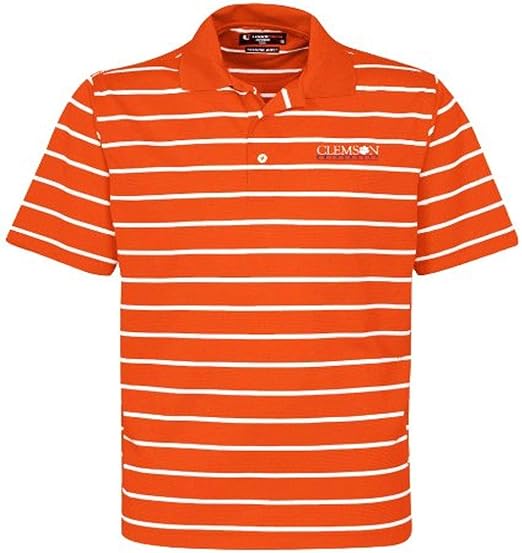 Amazon.com : NCAA Men's Clemson Tigers Feed Stripe Polo (Sunkissed/White, Large) : Sports Fan 