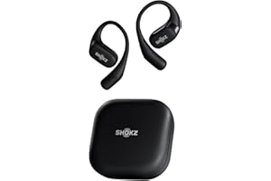 SHOKZ OpenFit-Open-Ear True Wireless Bluetooth Headphones with Microphone,Earbuds with Earhooks,Sweat Resistant,Fast Charging,28HRS Playtime,Compatible with iPhone&Android,Black,Bluetooth5.2