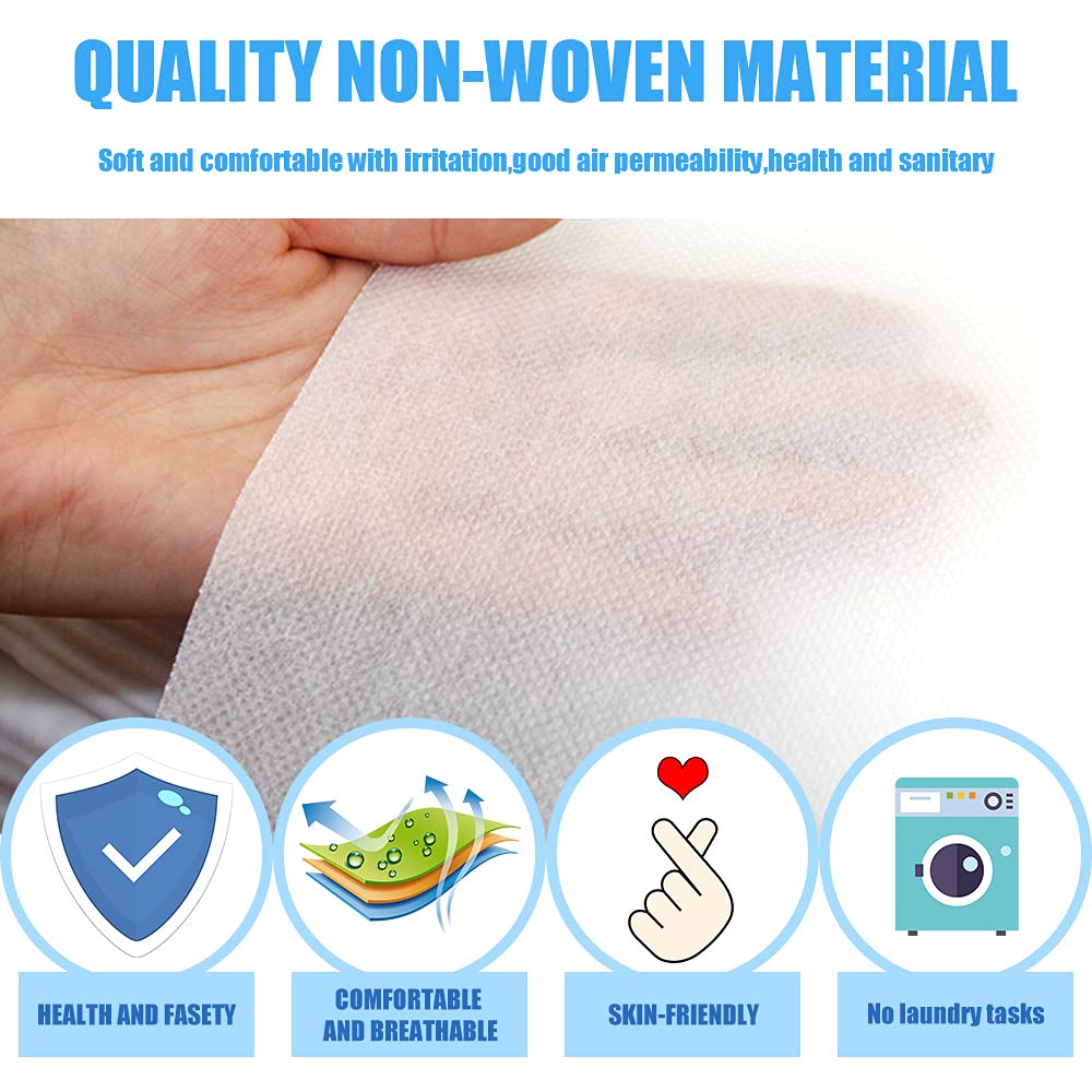 Xiaozhifu Disposable Bed Sheet, 60 PCS Disposable Massage Table Sheets, Large Spa Bed Cover Breathable Non Woven Fabric, 31" X 71" White : Beauty