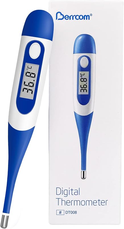 Thermomètre Flexible pour Adultes et Enfants, Berrcom Thermomètre Buccal Médical et Pour Avant-Bras étanche avec Alarme de Fièvre