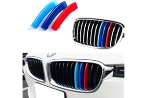 Lanyun Compatible with BMW F30 grill 11 beam M Color Grille stripes cover 3 series and F32 4 Series grill stripes with 328i grill 320i 330i ect (12-18 F30 3 series 11-Beam grille insert)