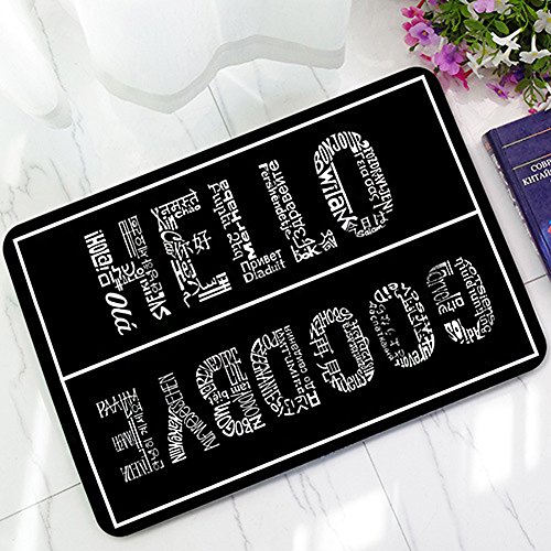 BlueSpace Printing Doormat Outdoor Indoor Rubber Door Mats Thin Non Slip Carpets for Front Door Kitchen Bedroom Garden, 2' x 3' (Hello-Goodbye 1)