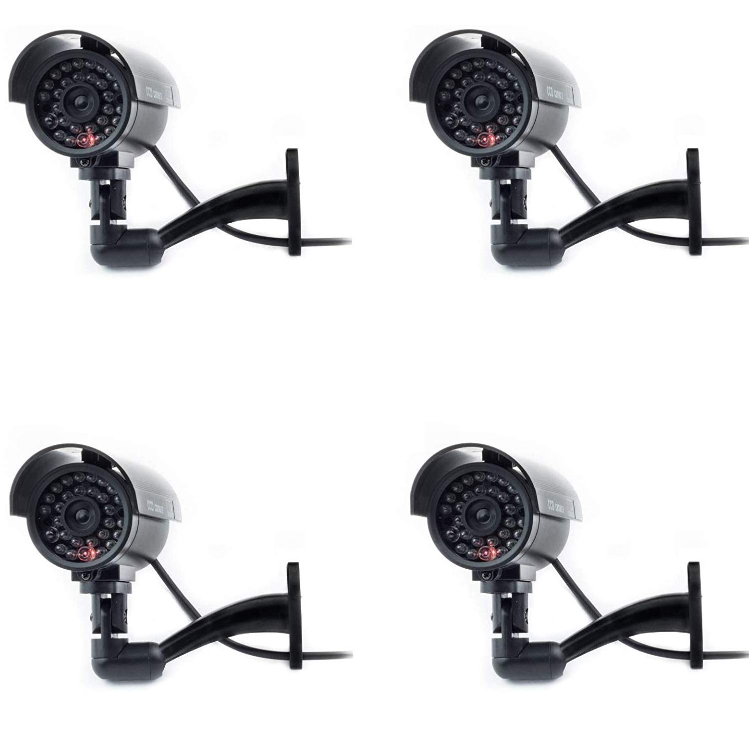 Digicharge Dummy CCTV Camera Outdoor Indoor Fake CCTV Security Imitation Surveillance Cam Flashing LED (4PCS, 4PCS)