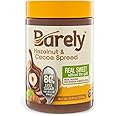 Hazelnut & Cocoa Spread by Barely, Low Sugar & No Artificial Sweeteners, Vegan, Keto Friendly, Delicious Chocolate Spread & Dessert Dip, 3.2 g Cane Sugar per Serving, 1-Pack