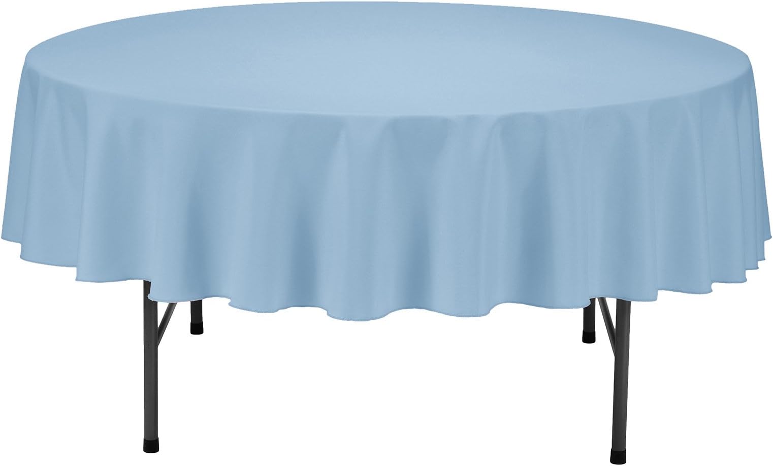 Remedios Round Tablecloth Solid Color Polyester Table Cloth for Bridal Shower Wedding Table – Wrinkle Free Dinner Tablecloth for Restaurant Party Banquet (Baby Blue, 70 inch)