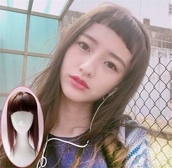 Amazon Co Jp 細い髪の薄茶色の髪のウィッグ14インチ合成不可視クリップ 服 ファッション小物