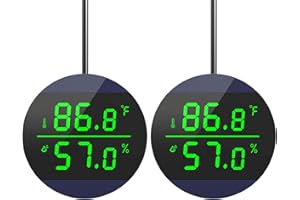 QZQ Reptile Thermometer and Humidity Gauge, LED Digital Thermometer Hydrometer, Reptile Tank Accessories for Bearded Dragon, Crested Gecko, Snake, Lizard, USB Power Supply (2 Pack Blue)
