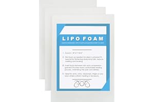 MOOLIDA 3 Pack Lipo Foam - Post Surgery Ab Board for Use with Post Liposuction Surgery Flattening Abdominal Compression Garments Liposuction Foam pads for Recovery 8"X11" (White)