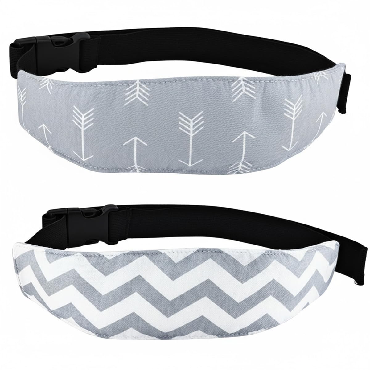 Photo 1 of 2 Pcs Baby Head Support Band for Stroller Car Seat Pillow Support Head Holder Belt for Kids Children Toddler Infant Sleeping Traveling(Grey)