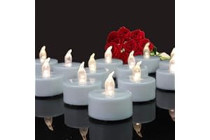 Tappovaly Battery Operated LED Tea Lights:24 Pack Flameless Votive Candles Lamp Realistic and Bright Flickering Long Lasting 200Hours for Wedding Holiday Party Home Decoration (Warm White)