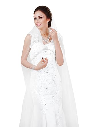 Yean Bridal Hair Veil Floor Length Veils Wedding Cathedral