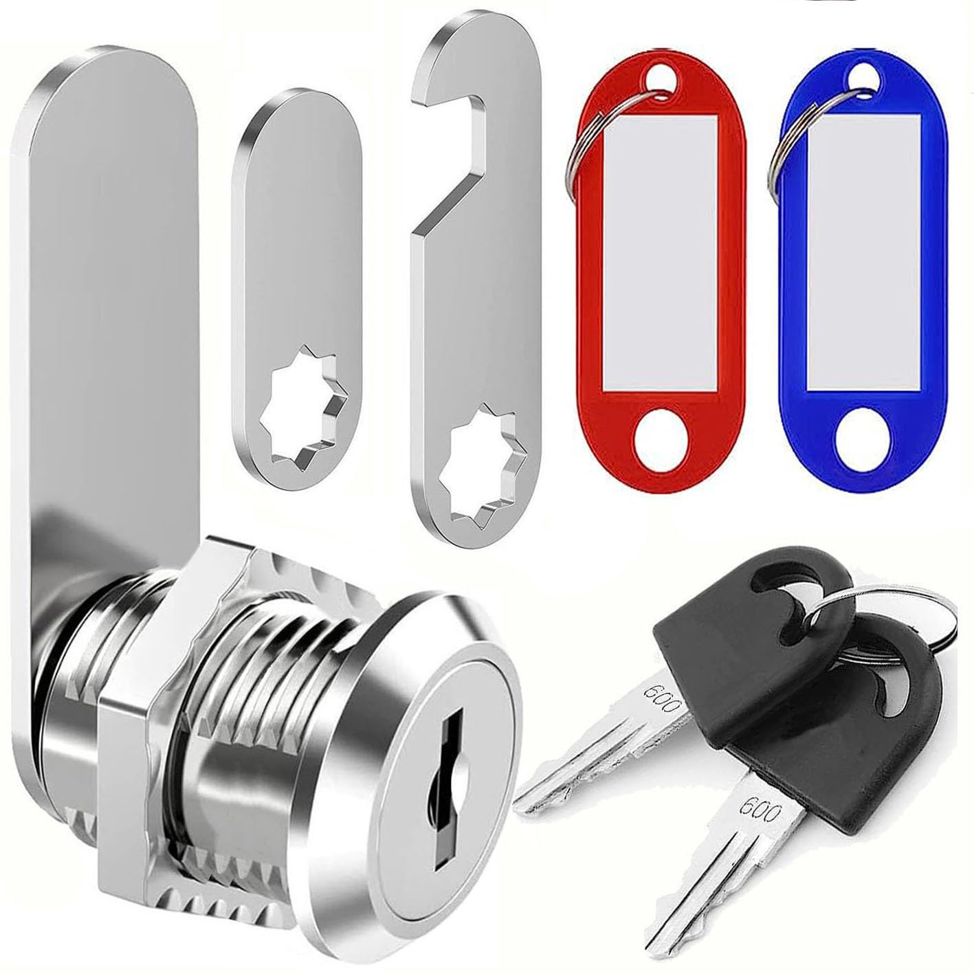 25MM Cam Lock with Keys Alike and Tags, ZiYuya Security Door Lock for Cabinet Cupboard Letterbox Mailbox Postbox Toolbox Lever Draw Dresser Locker Locks