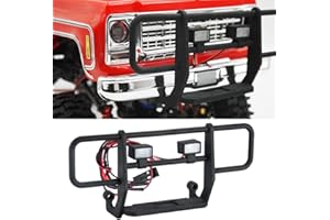 Zolikar RC Front Bumper Set with LED Lights Body Protection for TRX4M Upgrades K10 1/18 Scale RC Crawler Car Accessories