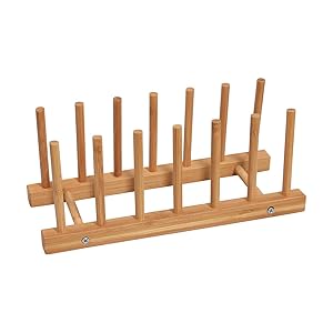 Yardeen Bamboo Dish Drying Rack Water Cup Drain tray Plate Holder Kitchen Sink Shelf Set.