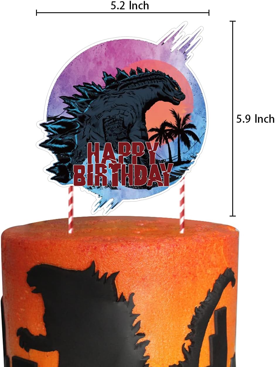 Godzilla Big Cake Toppers Birthday Godzilla Balloons For Kids Godzilla Decorations Birthday Party Godzilla Party Supplies Set Includes Happy Birthday Banner Godzilla Birthday Party Supplies Balloons Toys Games General Logistic Ba