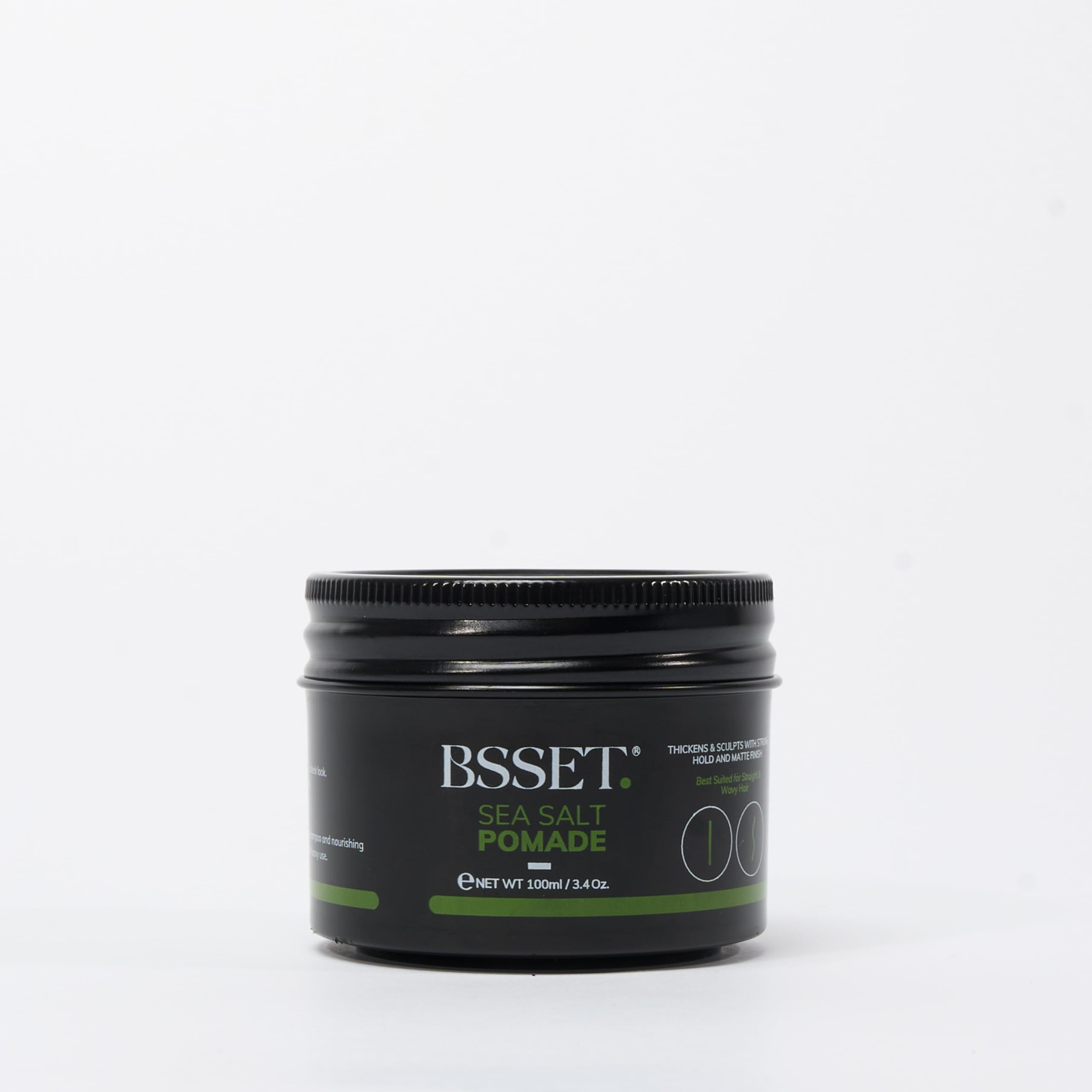 BSSET Sea Salt Pomade 100ml - Strong Hold and Matte Finish for Thickening and Sculpting Hair