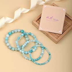AD Beads Handmade Gemstone Stretch Elastic Bracelet