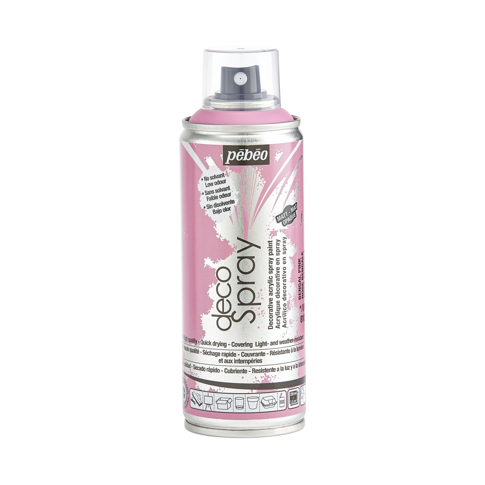 PEBEO 200ml Decospray, Acrylic, Bengal Pink, 16.5 x 5.2 x 5.2 cm, 093810