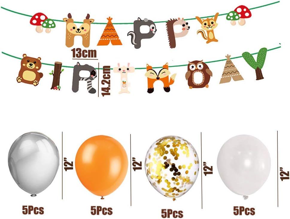 Makfort Decoration Anniversaire Enfant Garcon Ballons Animaux Anniversaire Theme Foret Joyeux Anniversaire Decoration Decorations Et Accessoires De Fete Pour Enfants Jeux Et Jouets Centroarco Com
