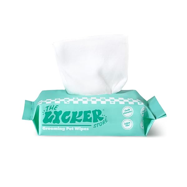 THE LICKER STORE PWP1008A-6SET MINI DOG BODY WIPES, HYPOALLERGENIC PET GROOMING WIPES WITH ALOE VERA, CHAMOMILE & SHEA BUTTER, FOR PAWS, FACE & BODY, CLEANING & HYDRATING, 288 COUNT (6 BAGS)